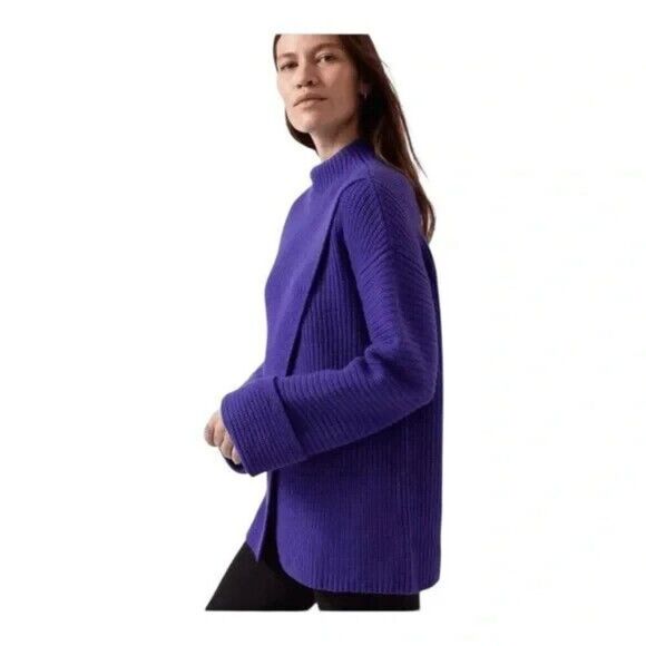 Athleta Oversized Azalea Sweater Noble Blue Oversized Small NWOT - Picture 4 of 11